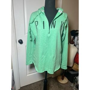 PINK by Victoria's Secret Pullover Hoodie Green‎ Raw Hem size M